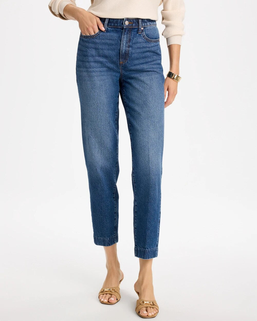 Vintage Chic High-Rise Barrel Jeans