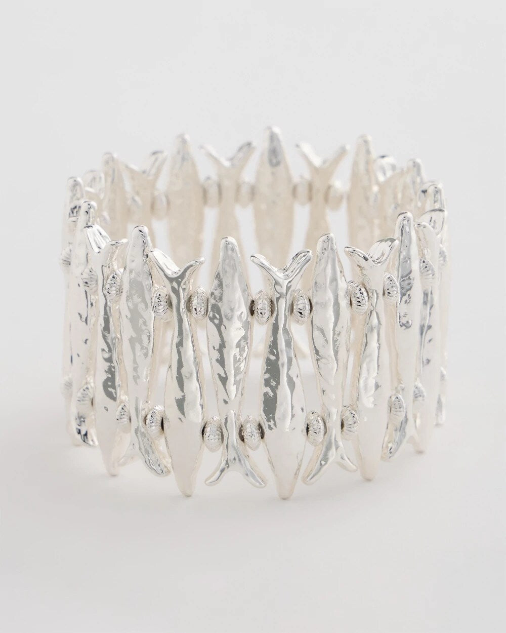 Silvertone Fish Stretch Bracelet