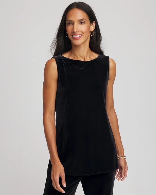 Travelers Velvet Side-Slit Tank