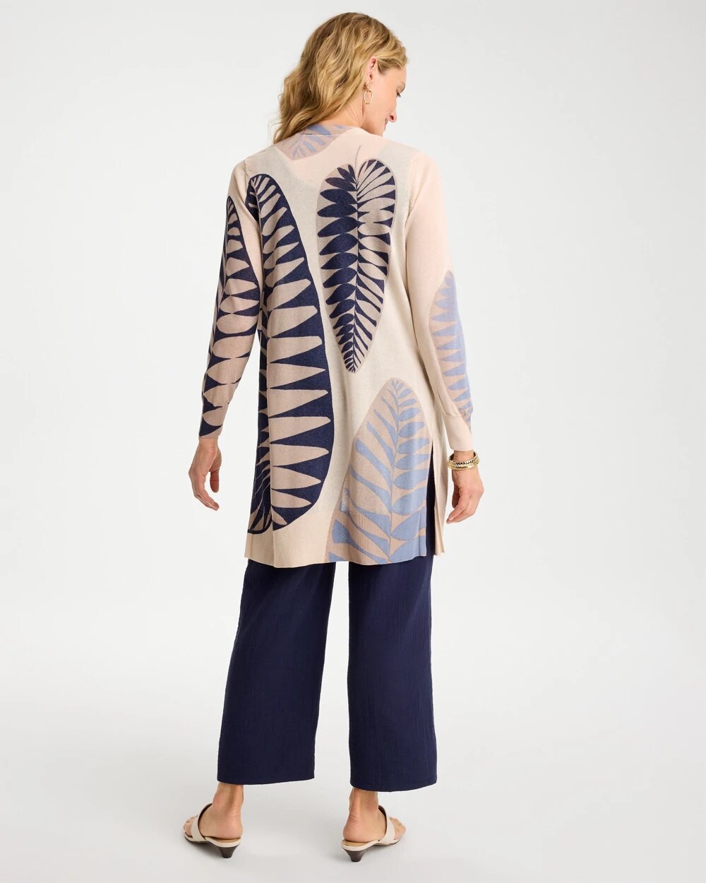 Long Leaf Print Summer Romance Cardigan
