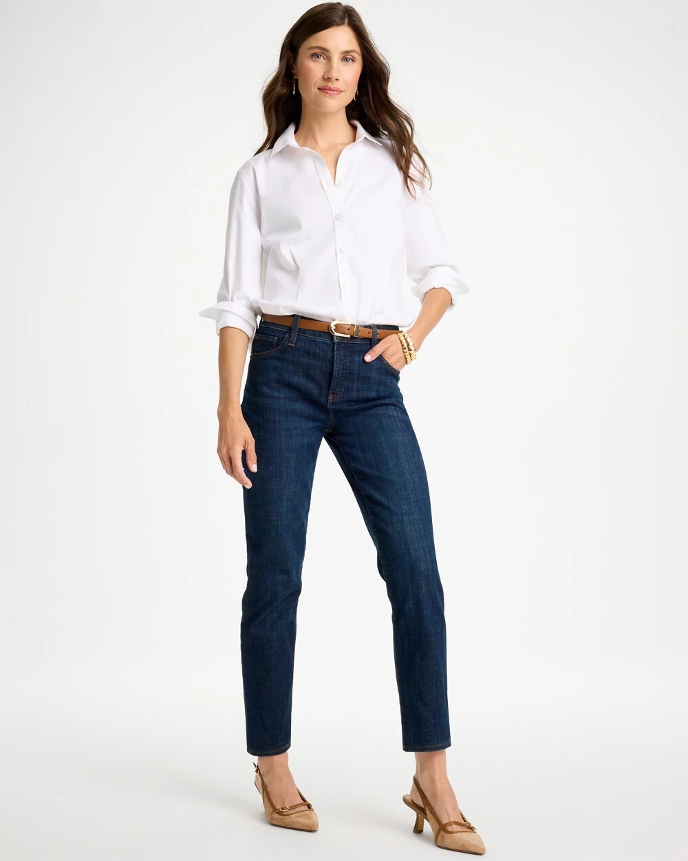 No Iron Fitted Stretch Shirt