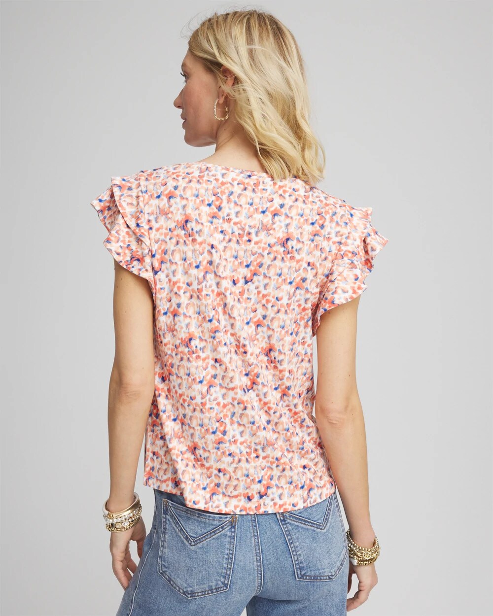 Touch of Cool Tiered Flutter Sleeved Tee