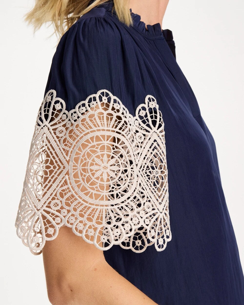 Sea Island Crochet Lace Blouse