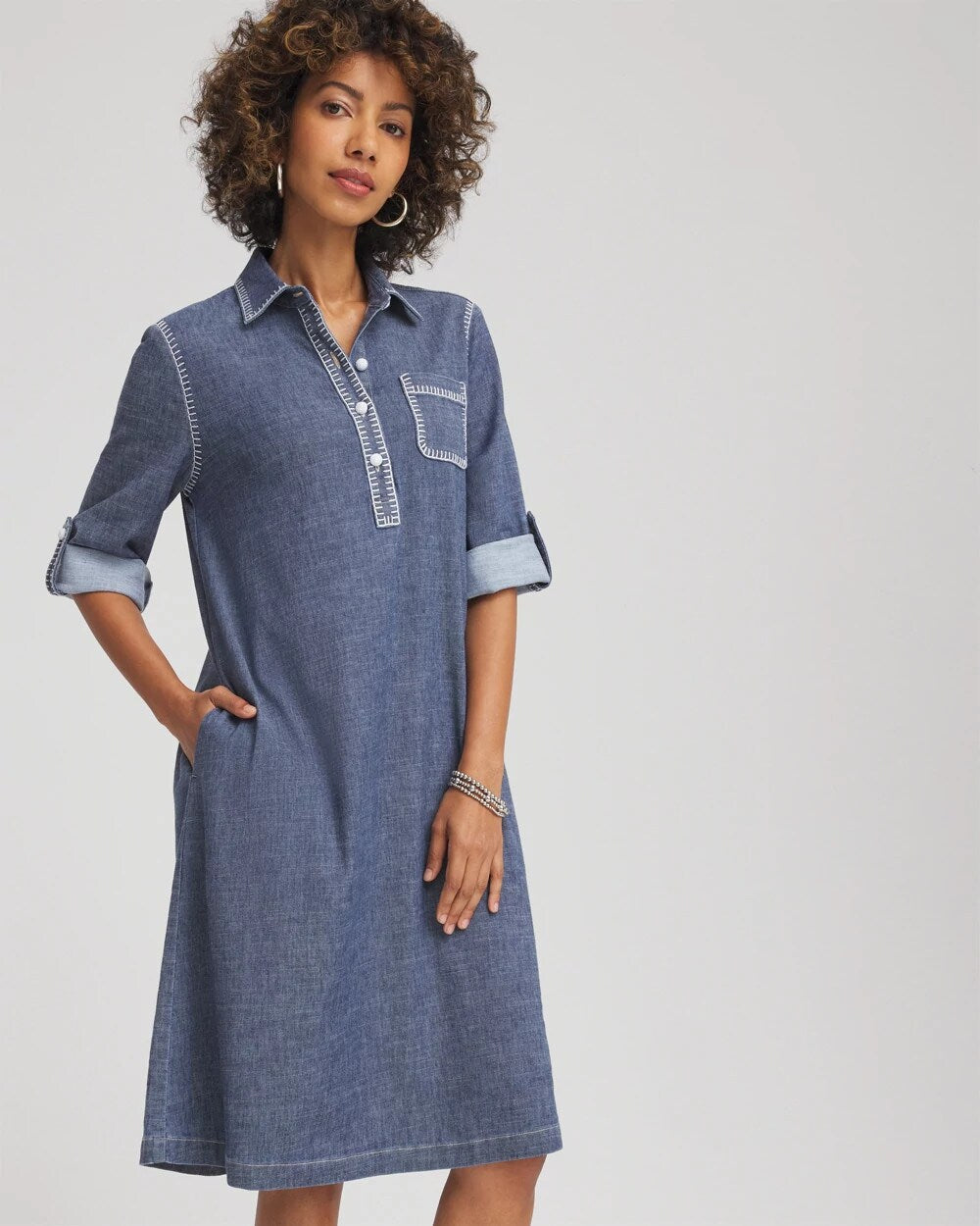 Hemp-Denim Short Dress