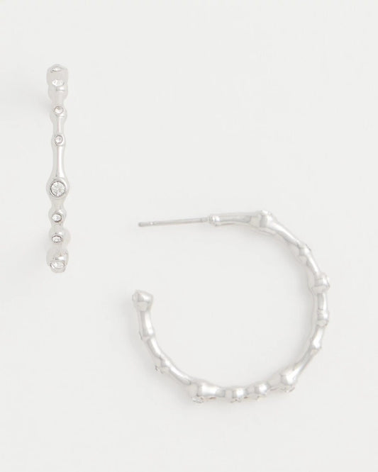 Silvertone Front-To-Back Hoop Earrings