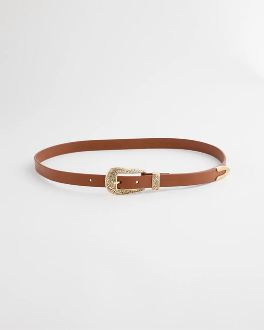 Faux Leather Skinny Belt