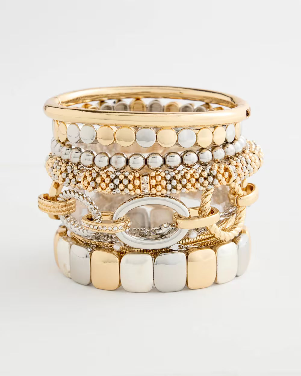 Mixed Metal Textured Toggle Bracelet