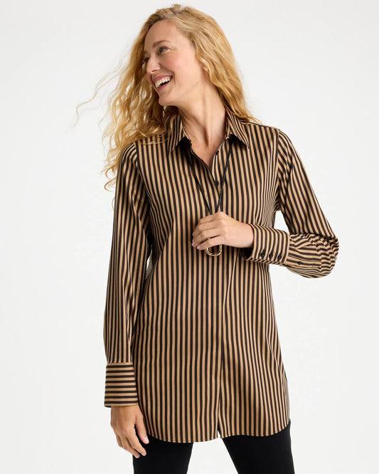 No Iron Stretch Striped Tunic