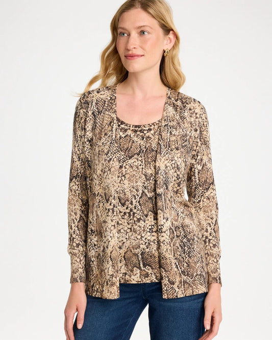 Ella Python Animal Print Cardigan