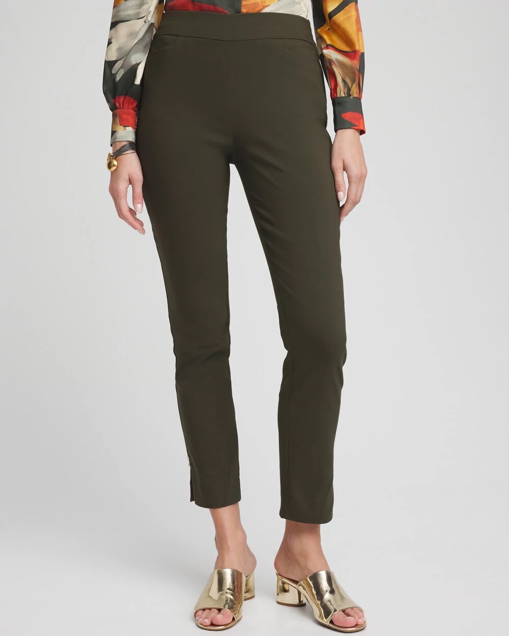 Brigitte Rivet Slit Ankle Pants