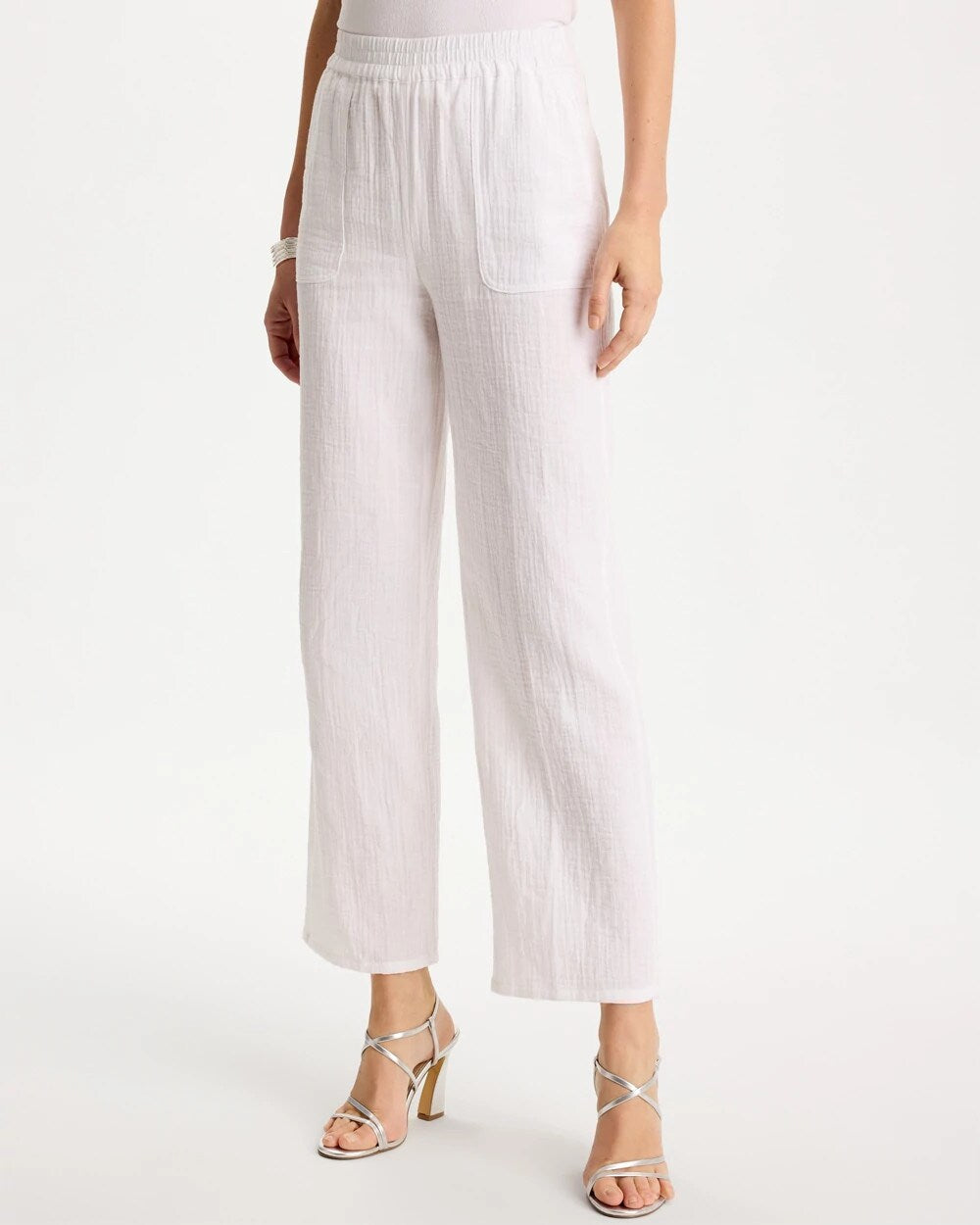 Cotton Gauze Tapered Crop Pant