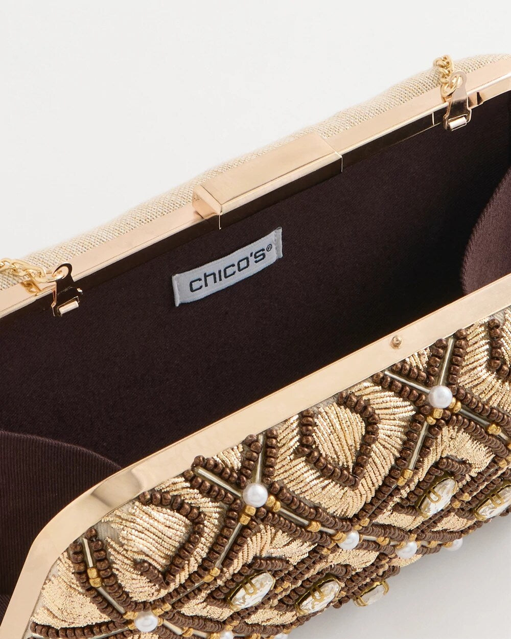 Neutral Embellished Clutch