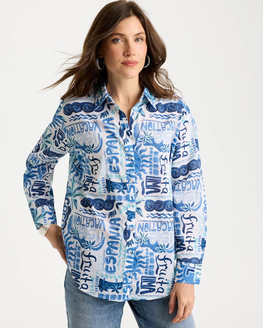 Cotton Voile Collared Beach Shirt
