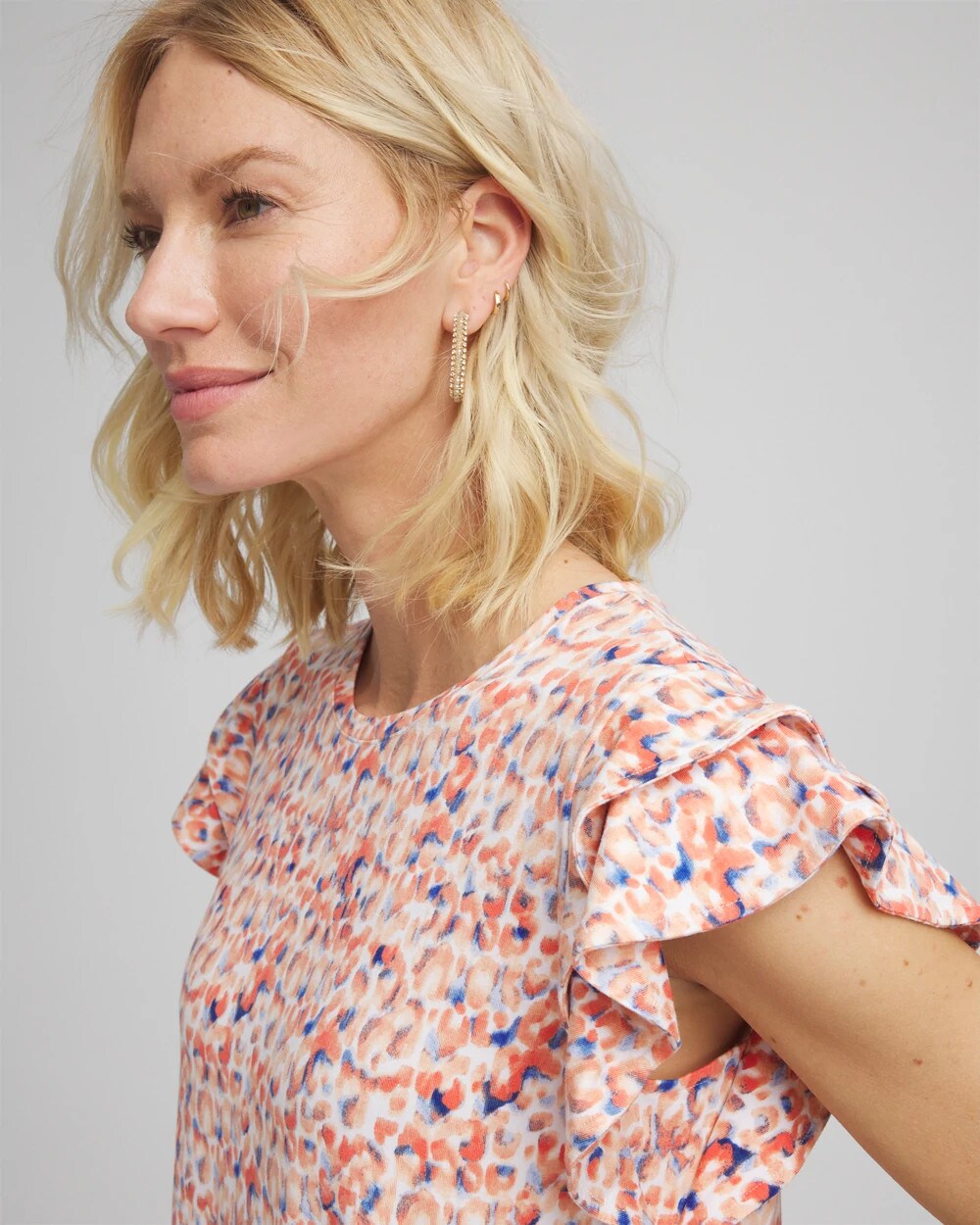 Touch of Cool Tiered Flutter Sleeved Tee
