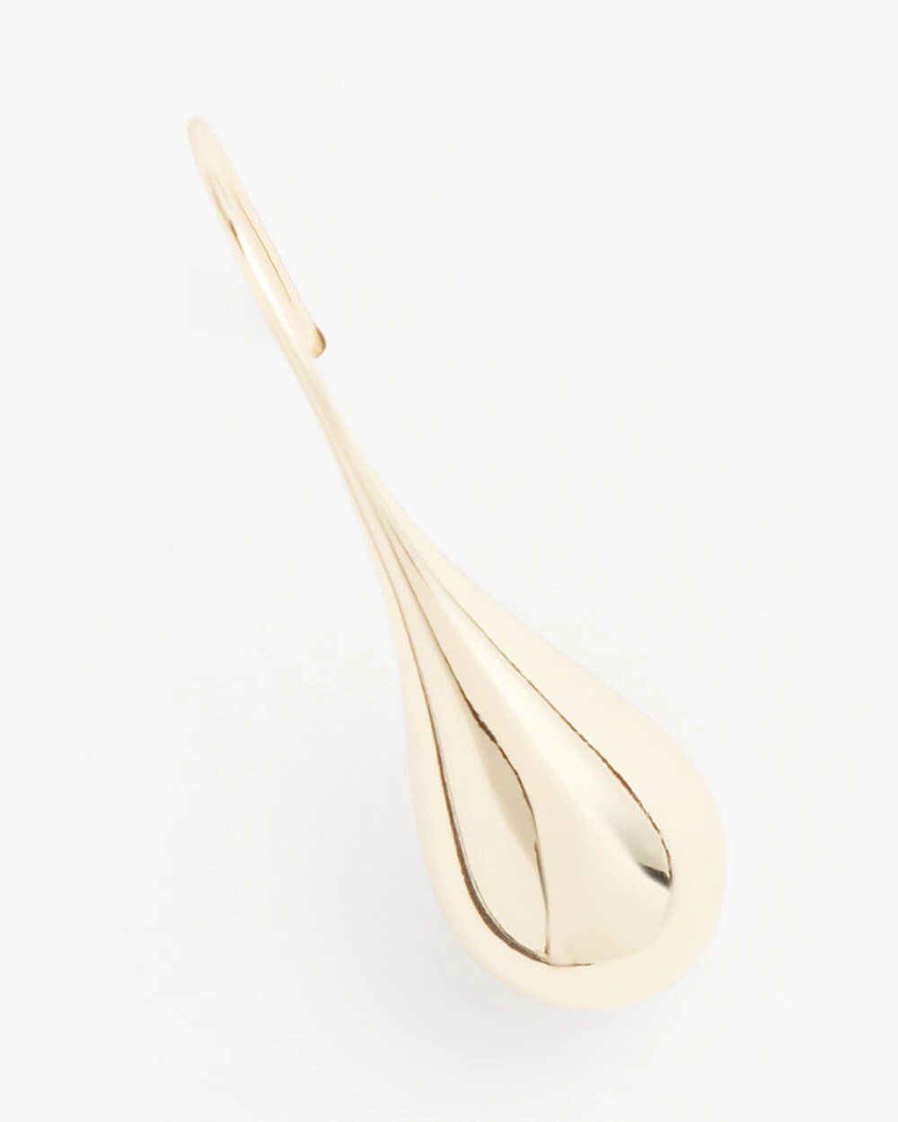 No Droop Gold Tone Teardrop Threader Earrings