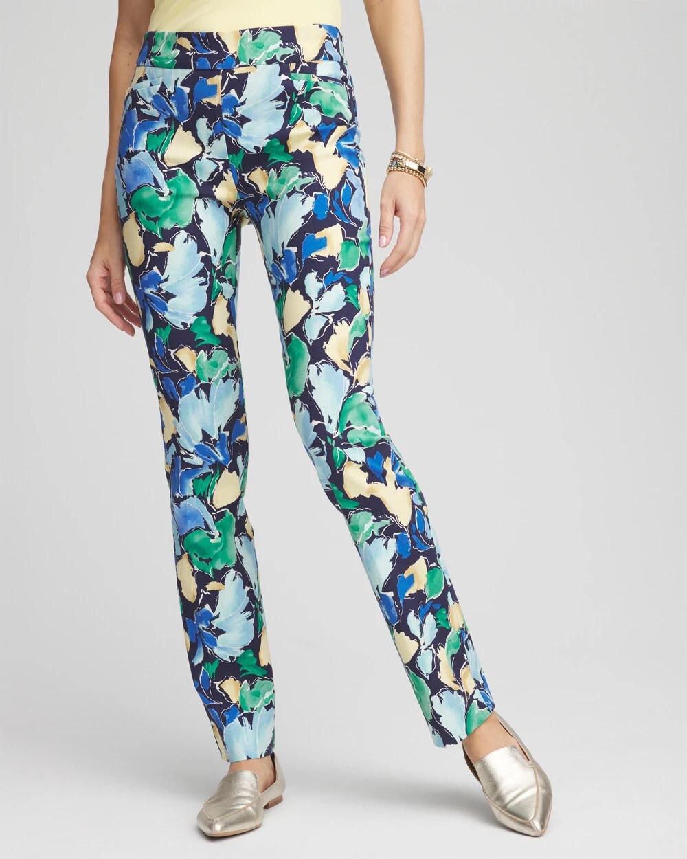 Brigitte Slub Floral Slim Pants