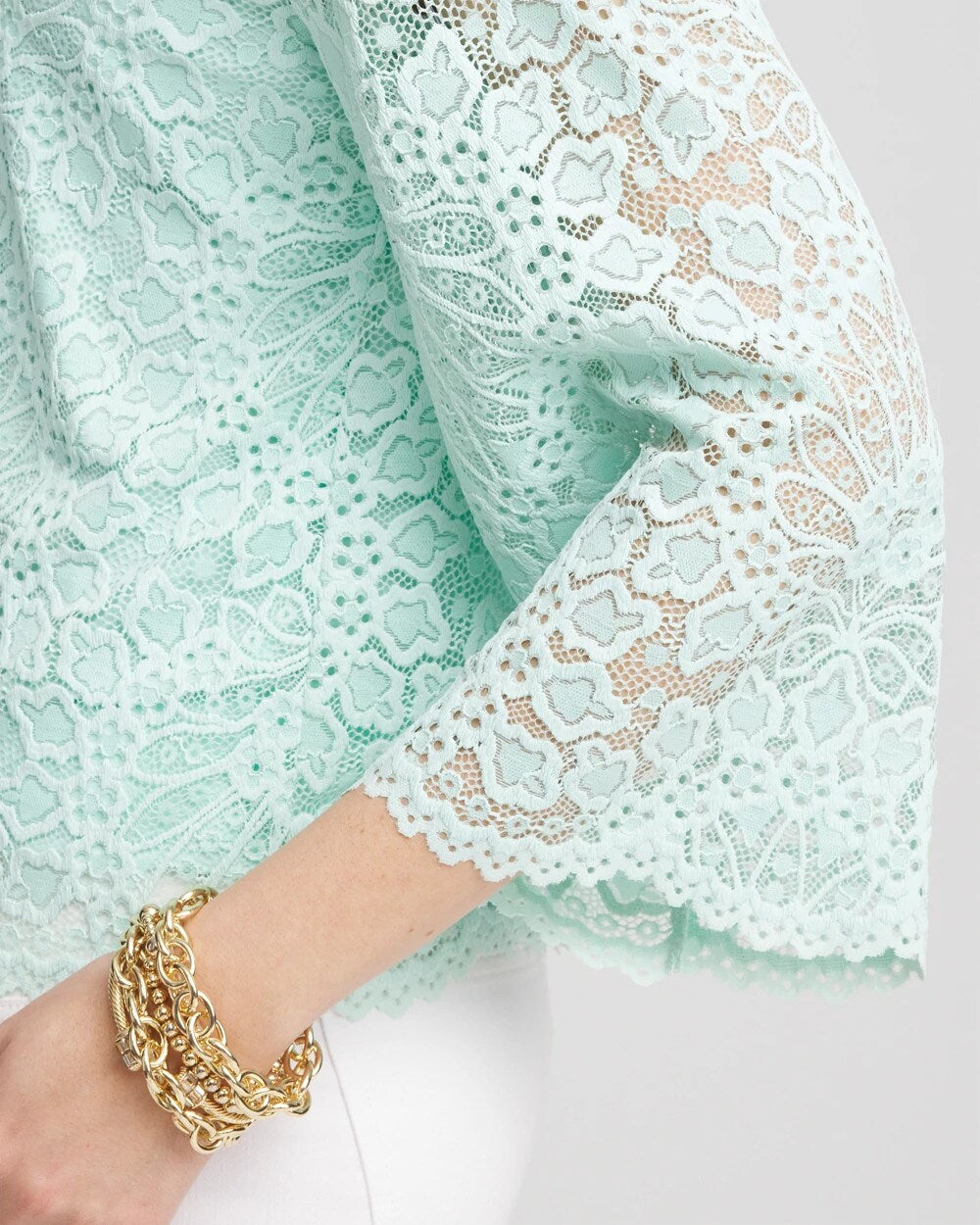 Scalloped Hem Lace Top