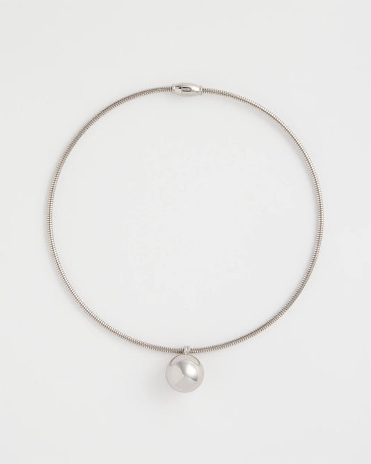Silver Bead Collar Necklace