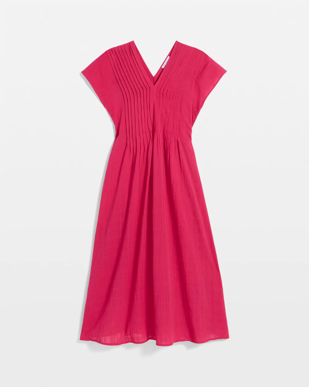 Pleated Popover Midi Dress