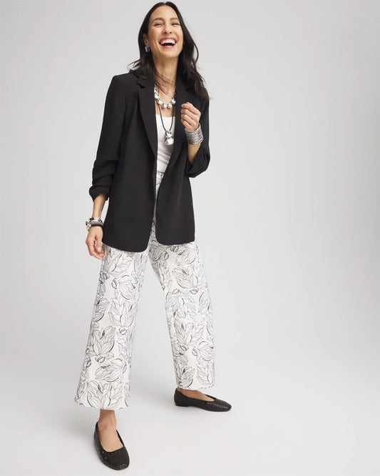 Brigitte Floral Embroidered Wide-Leg Cropped Pants
