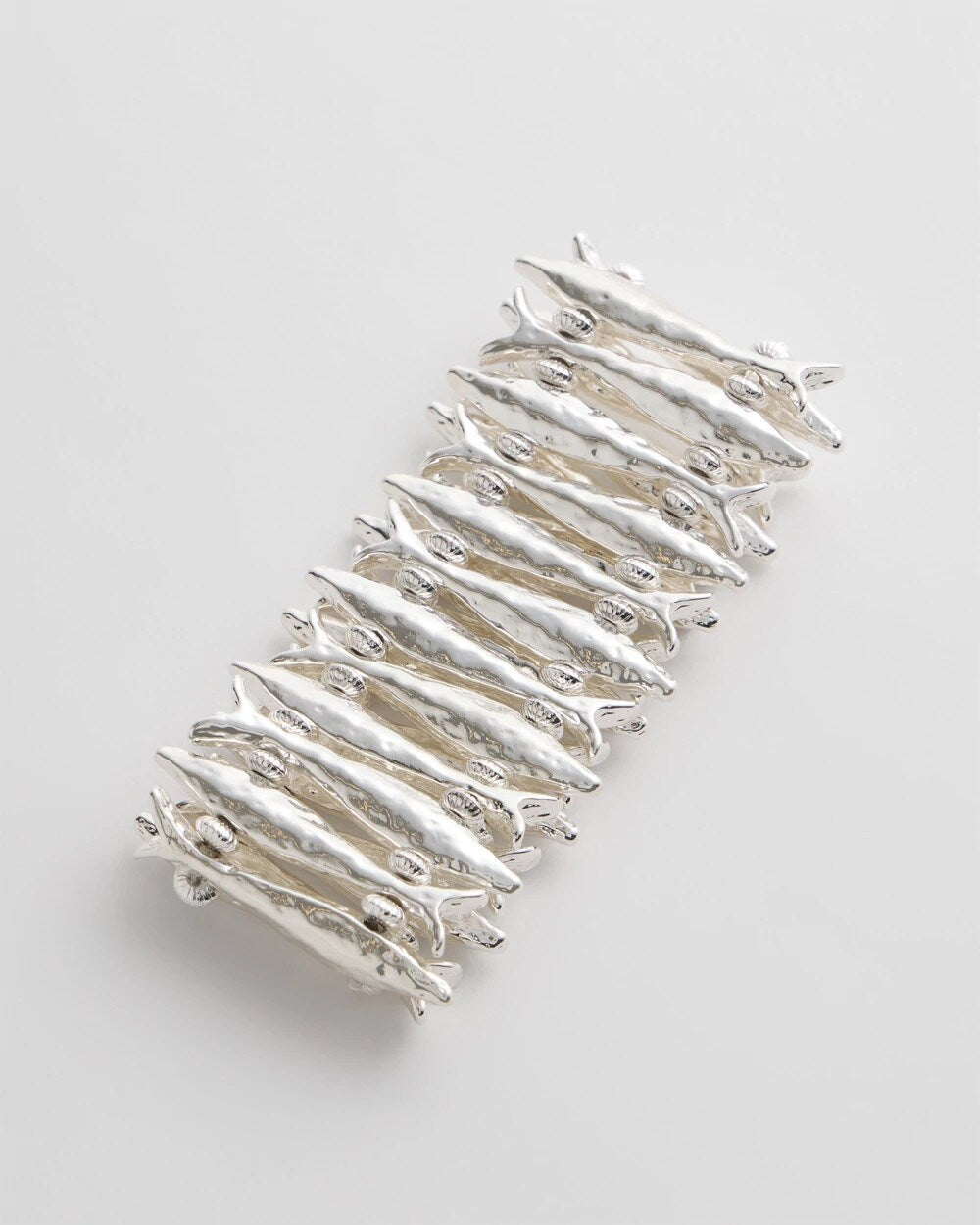 Silvertone Fish Stretch Bracelet