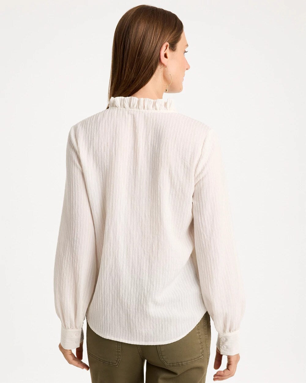 Textured Pleat Neck Blouse