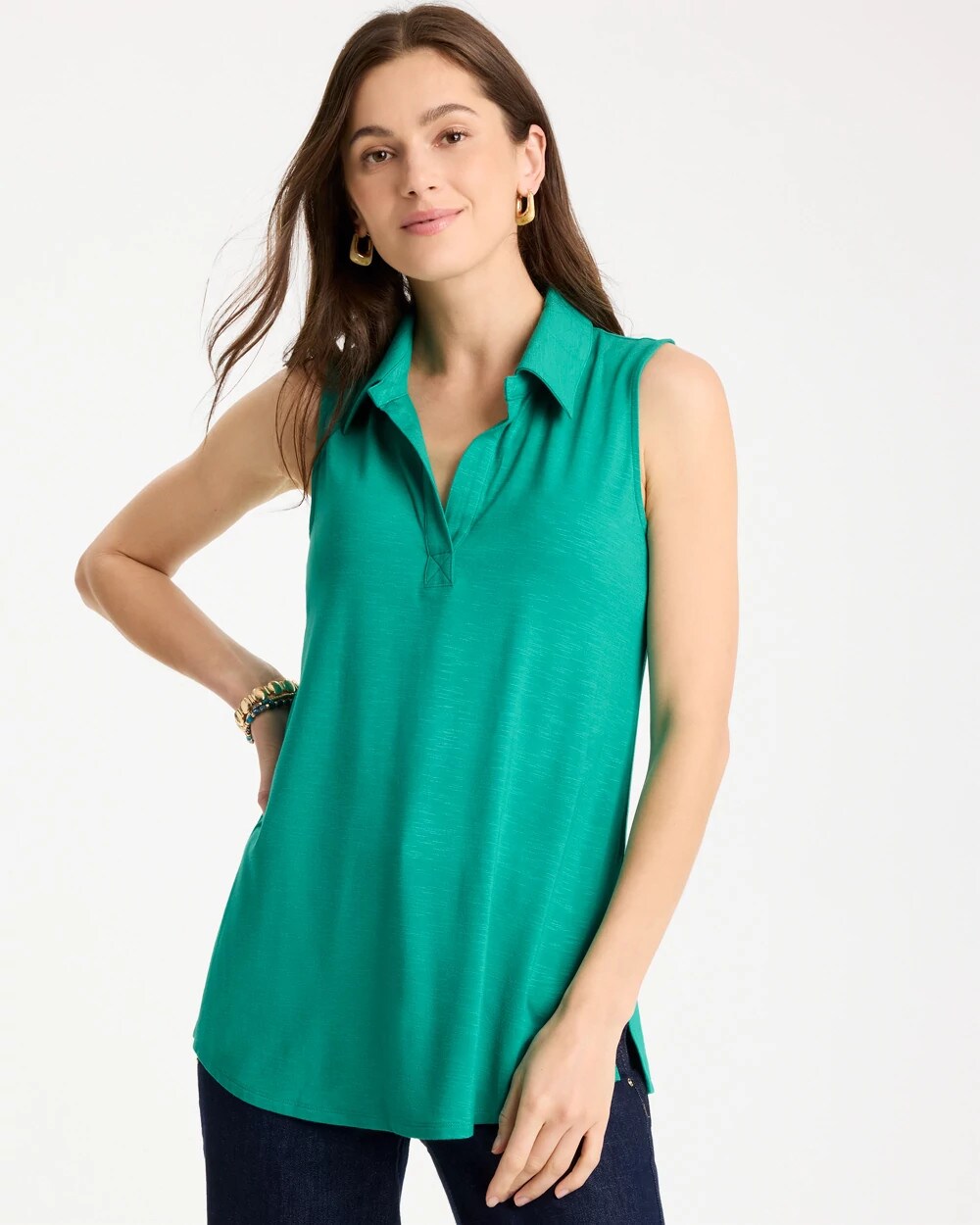 Collared Tunic Tank