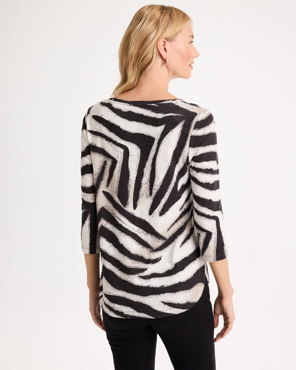 Animal Cotton Slub 3/4 Sleeve Tee