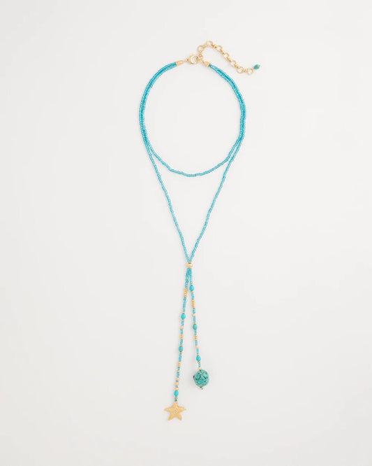 Genuine Turquoise Stone Y-Necklace