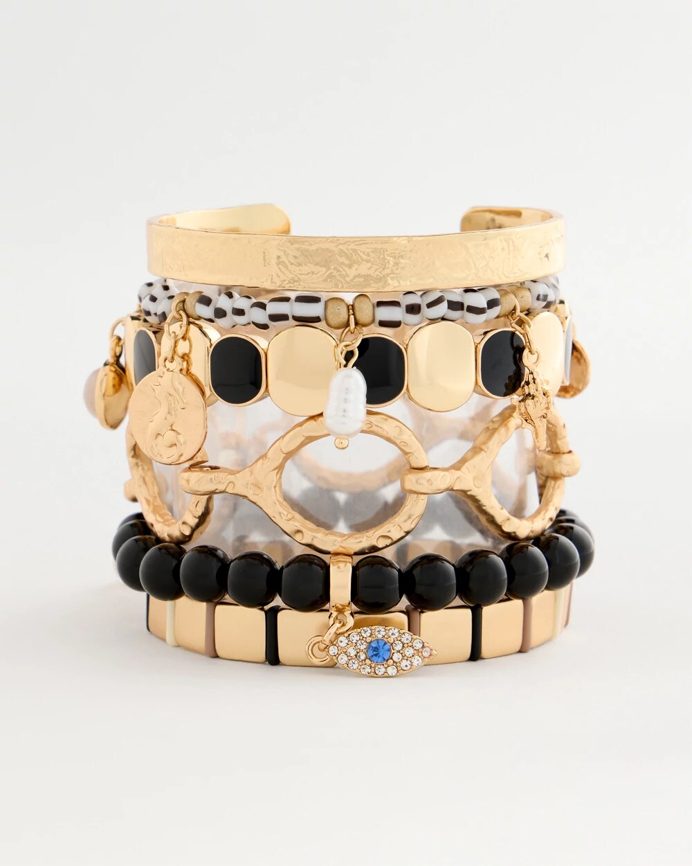 Evil Eye Charm Stretch Bracelet