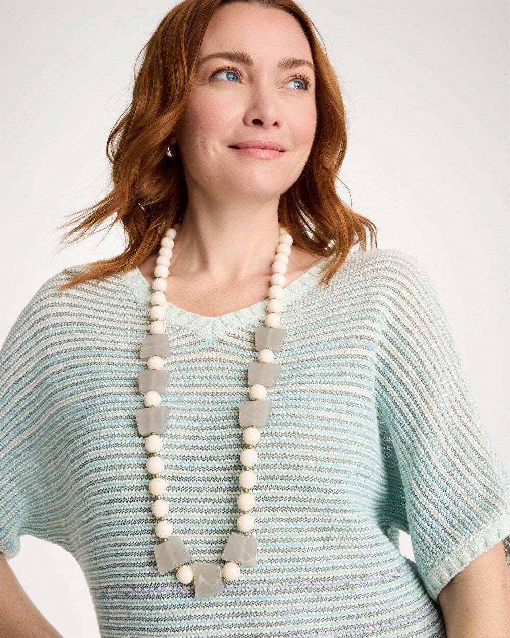 Long Geo Beaded Necklace