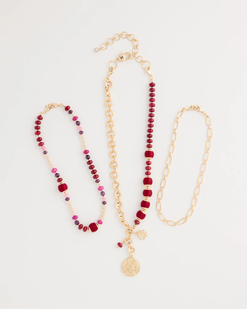 Triple-Strand Charm Necklace