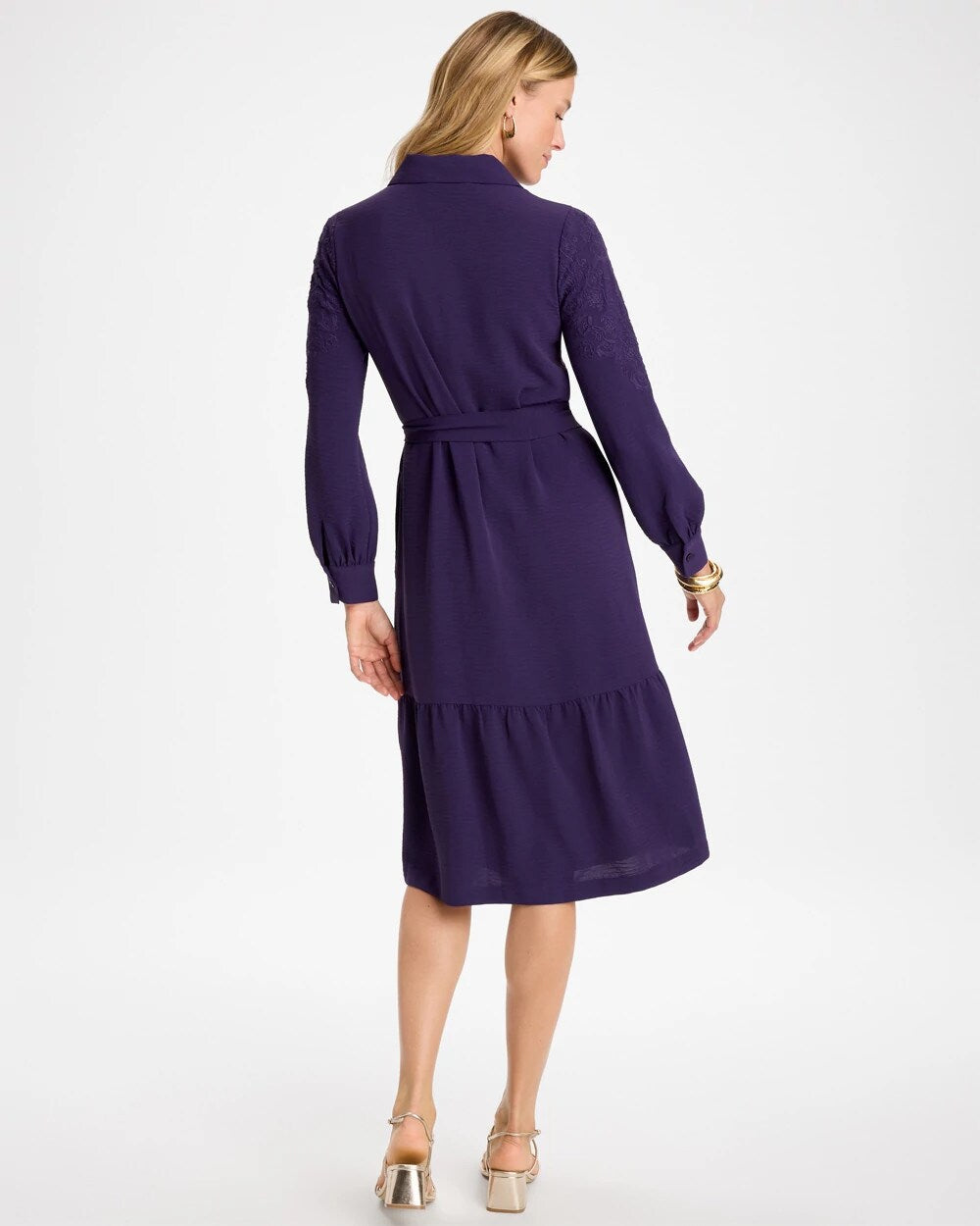 Lace Applique Knee Length Dress