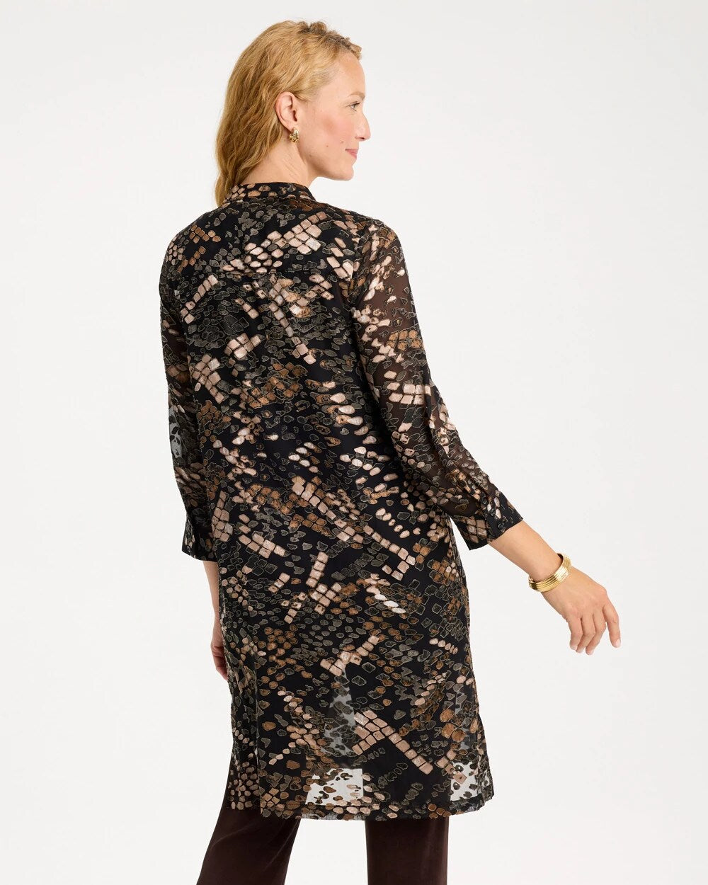 Travelers Snakeskin Burnout Shacket