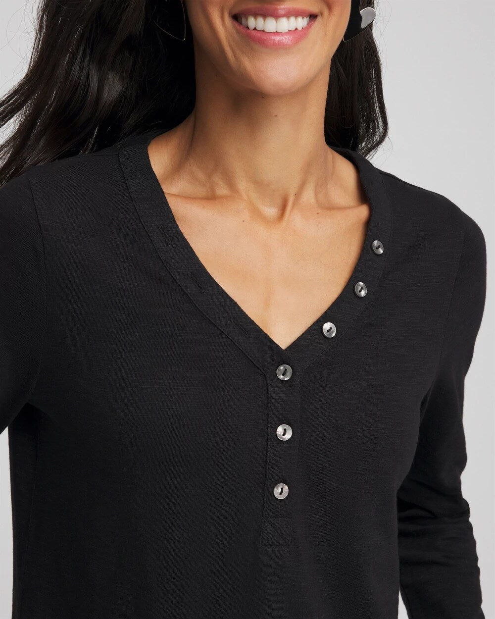 Slub Splitneck Button Tee
