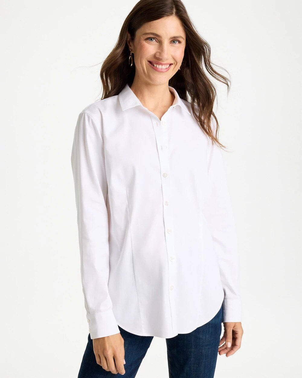 No Iron Fitted Stretch Shirt