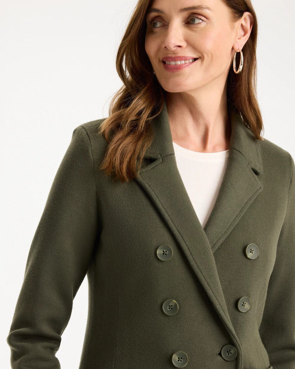 Double-Breasted Sweater Blazer