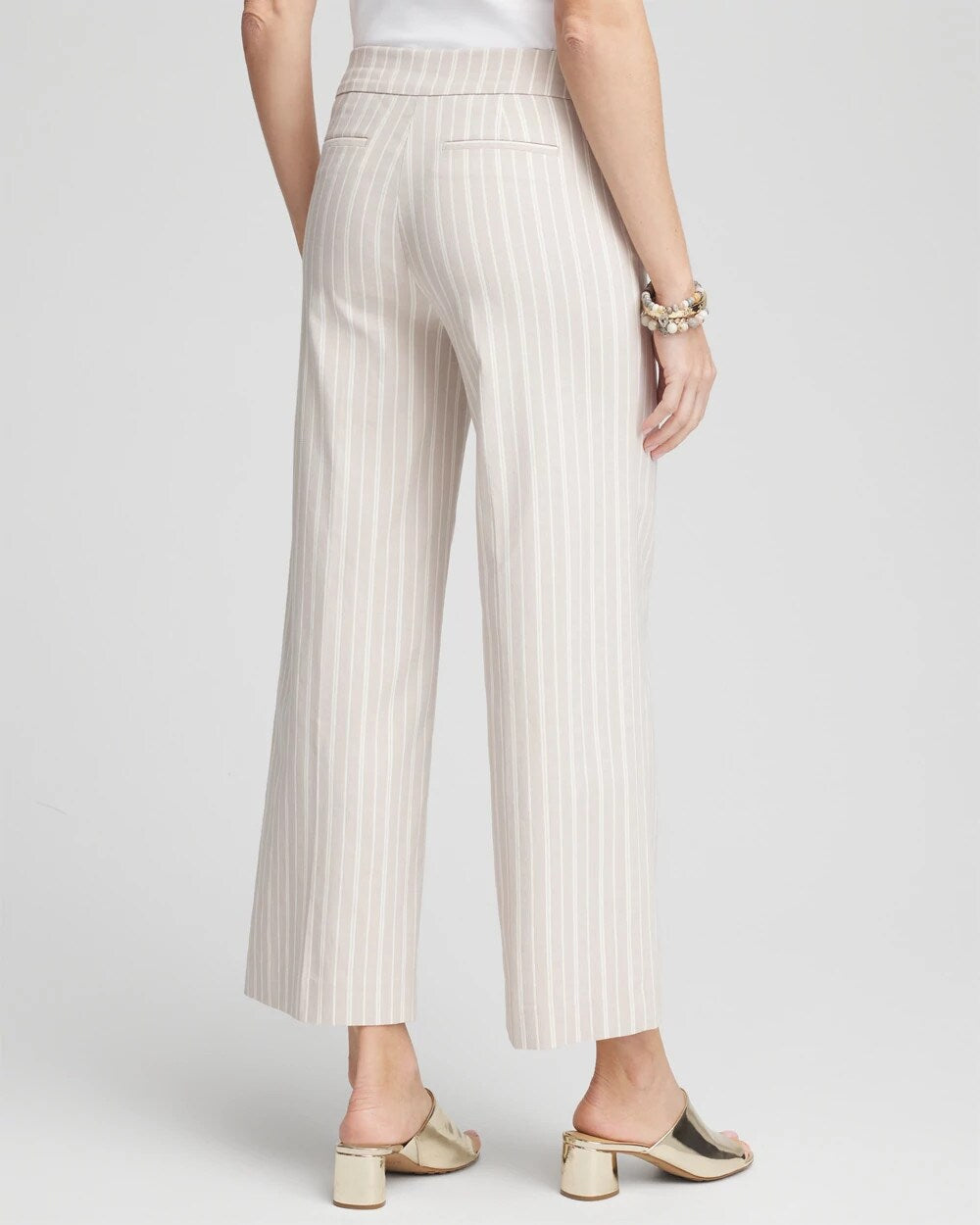 Brigitte Pinstripe Wide-Leg Pants