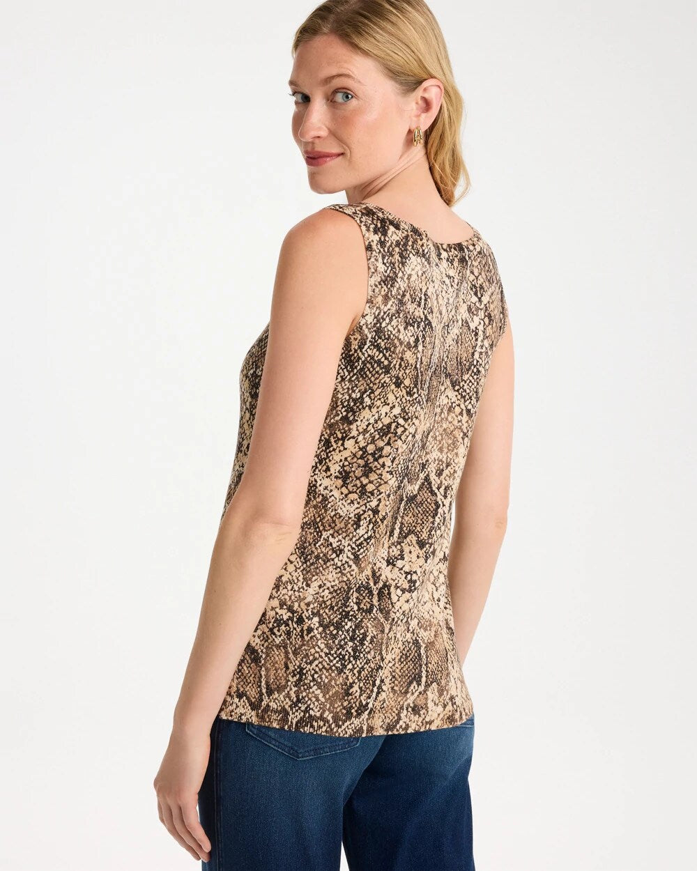 Ella Python Animal Print Sweater Tank