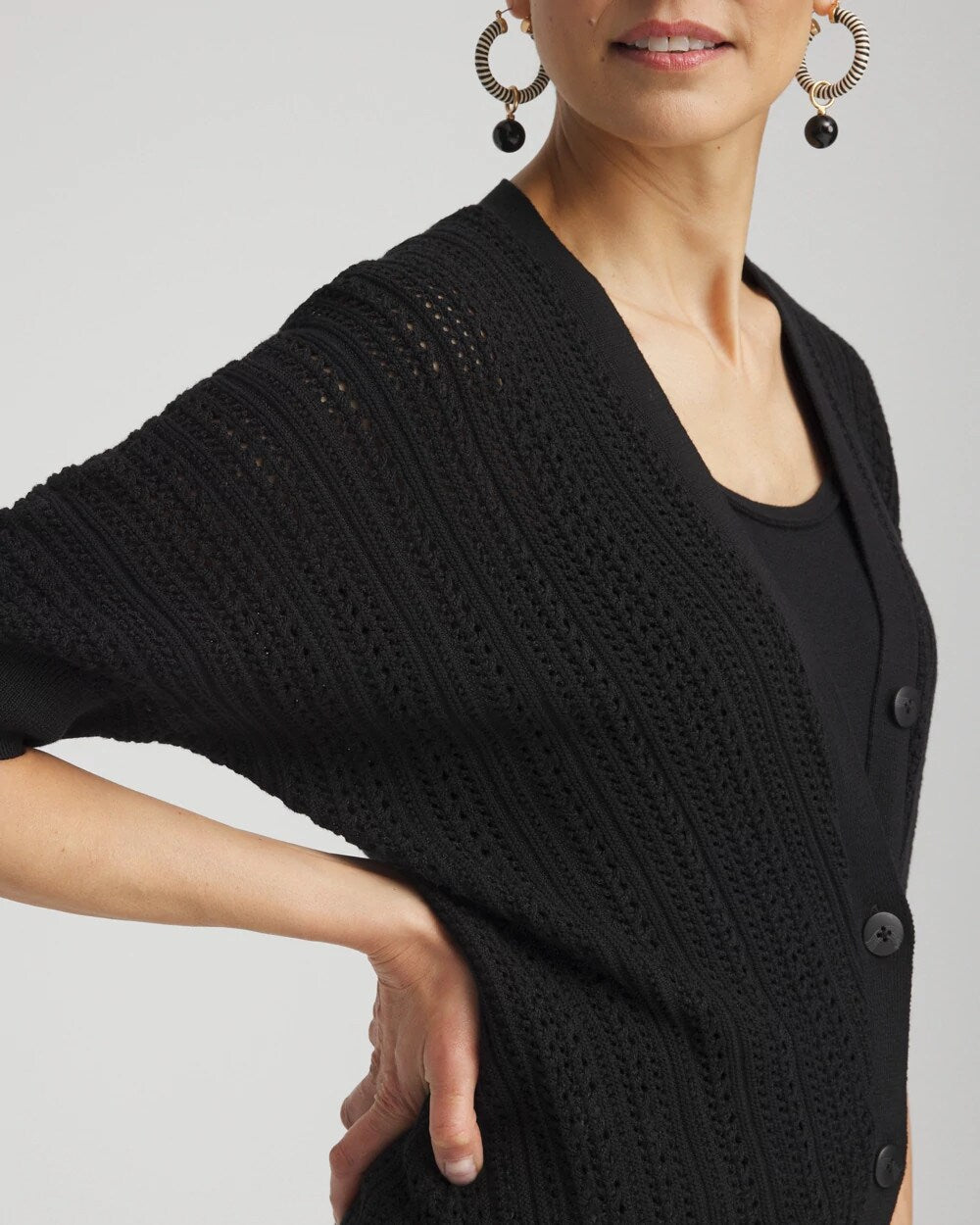 Dolman Pointelle Cardigan