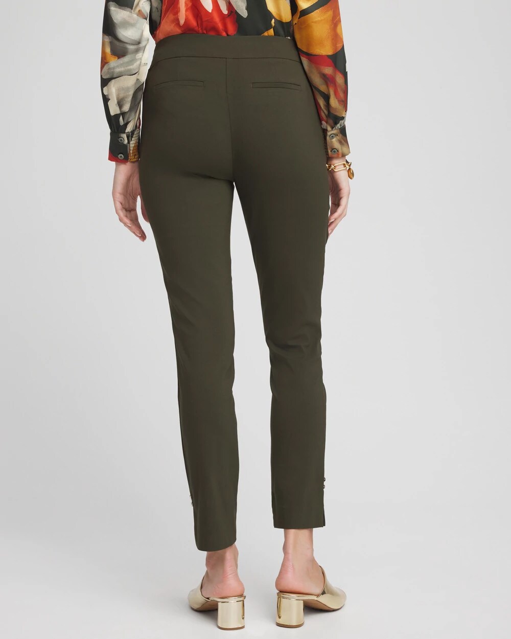 Brigitte Rivet Slit Ankle Pants