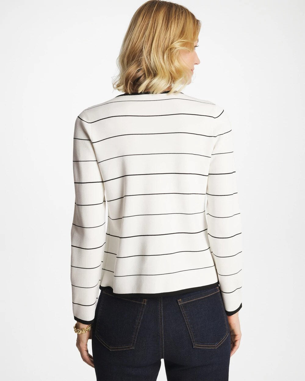 Contrast Tipped Sweater Blazer