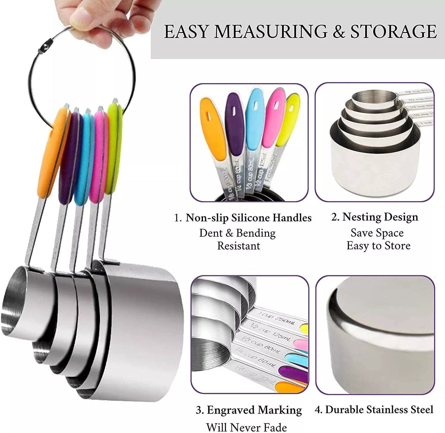 🔥HOT SALE🔥Stainless Steel Magnetic Measuring Spoons Set