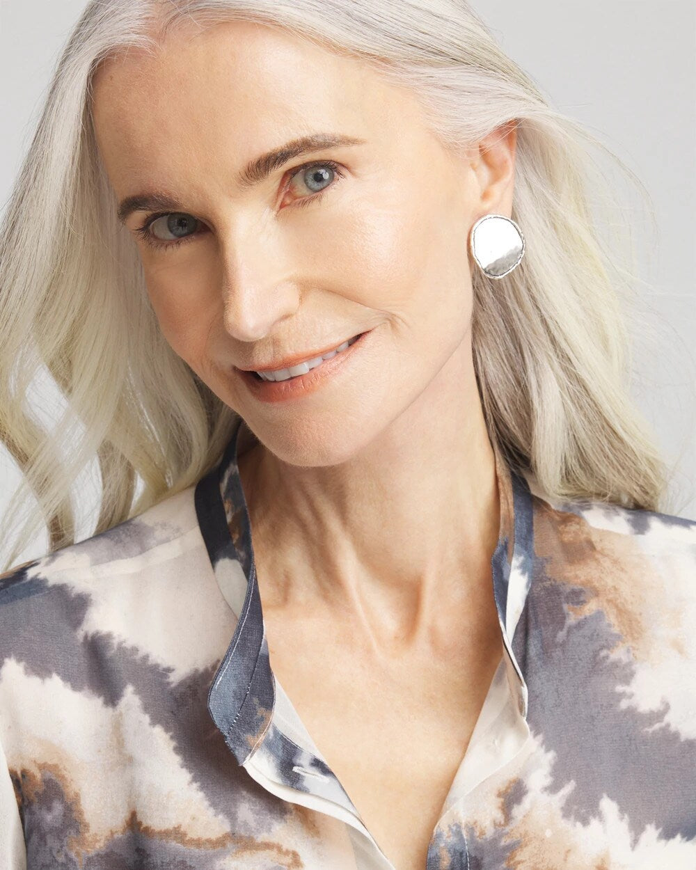 No Droop Silver Tone Clip-On Earrings