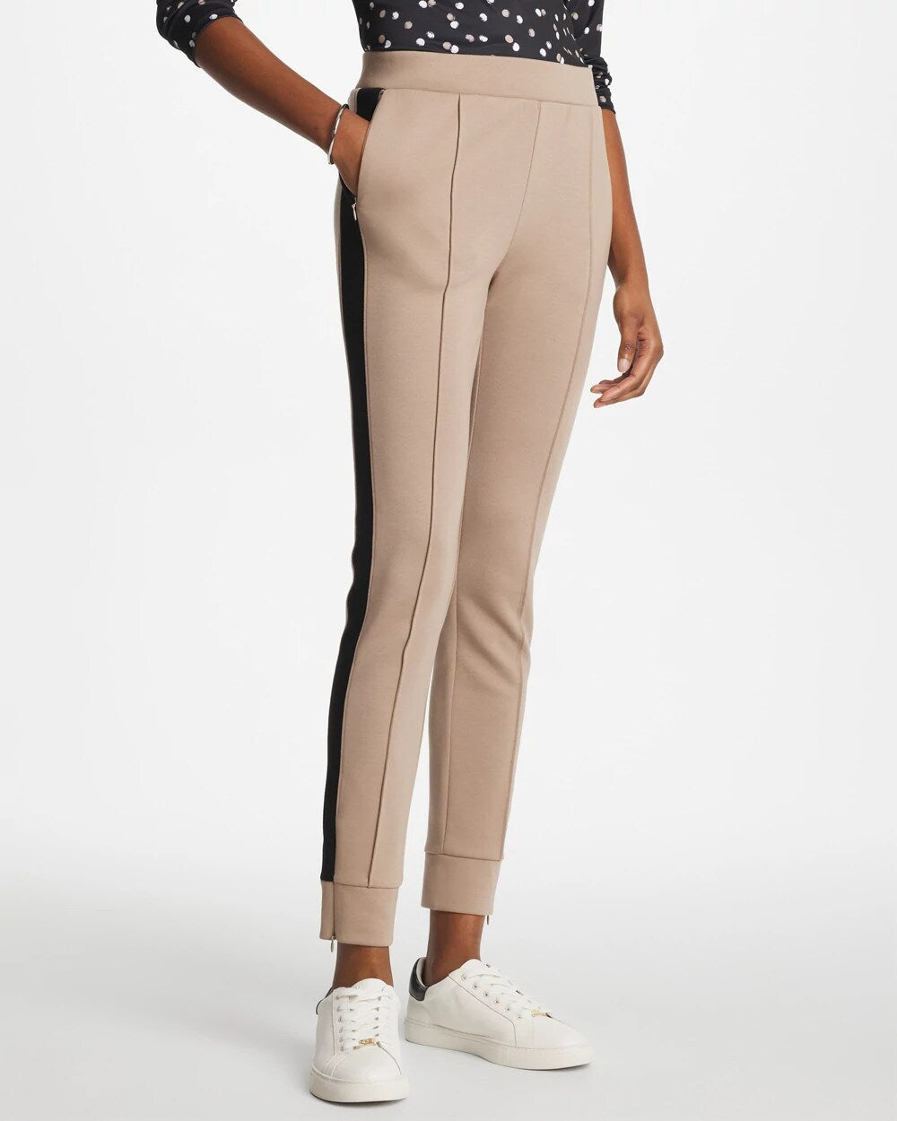 Zenergy Double-Knit Contrast Ankle Pants