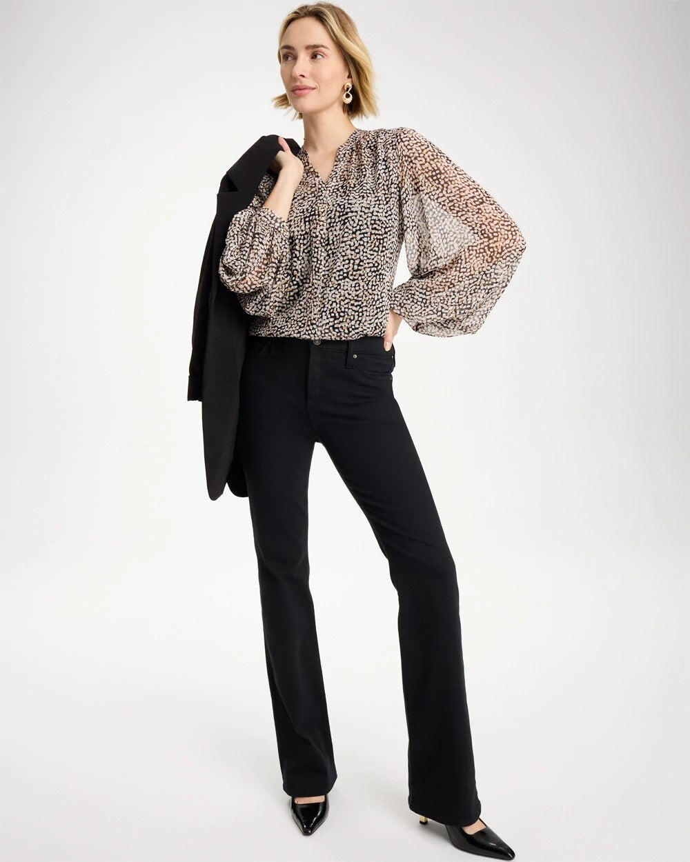 Georgette Printed Squares Blouse