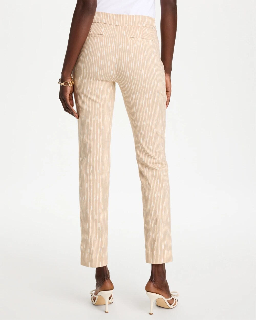 Striped Brigitte Slim Pull-On Ankle Pants
