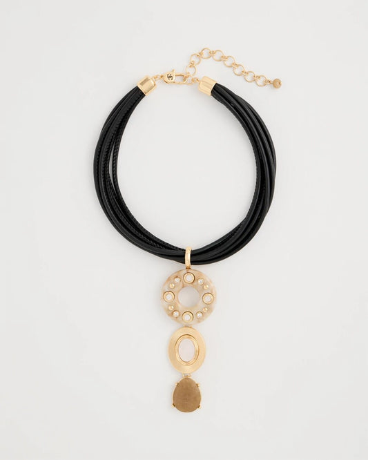 Embellished Linear Corded Necklace