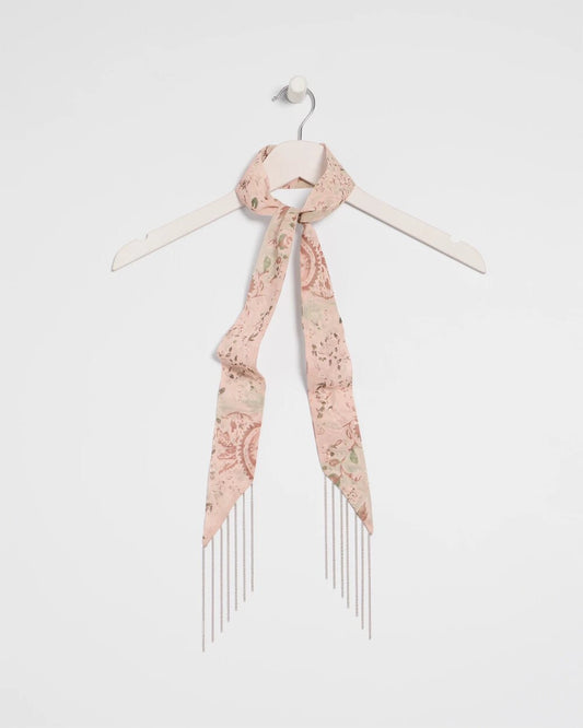 Paisley Fringe Skinny Scarf