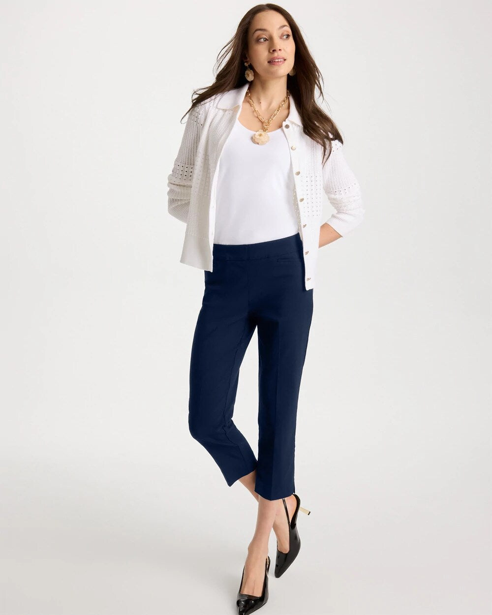 Brigitte Slim Pull-On Crop Pant